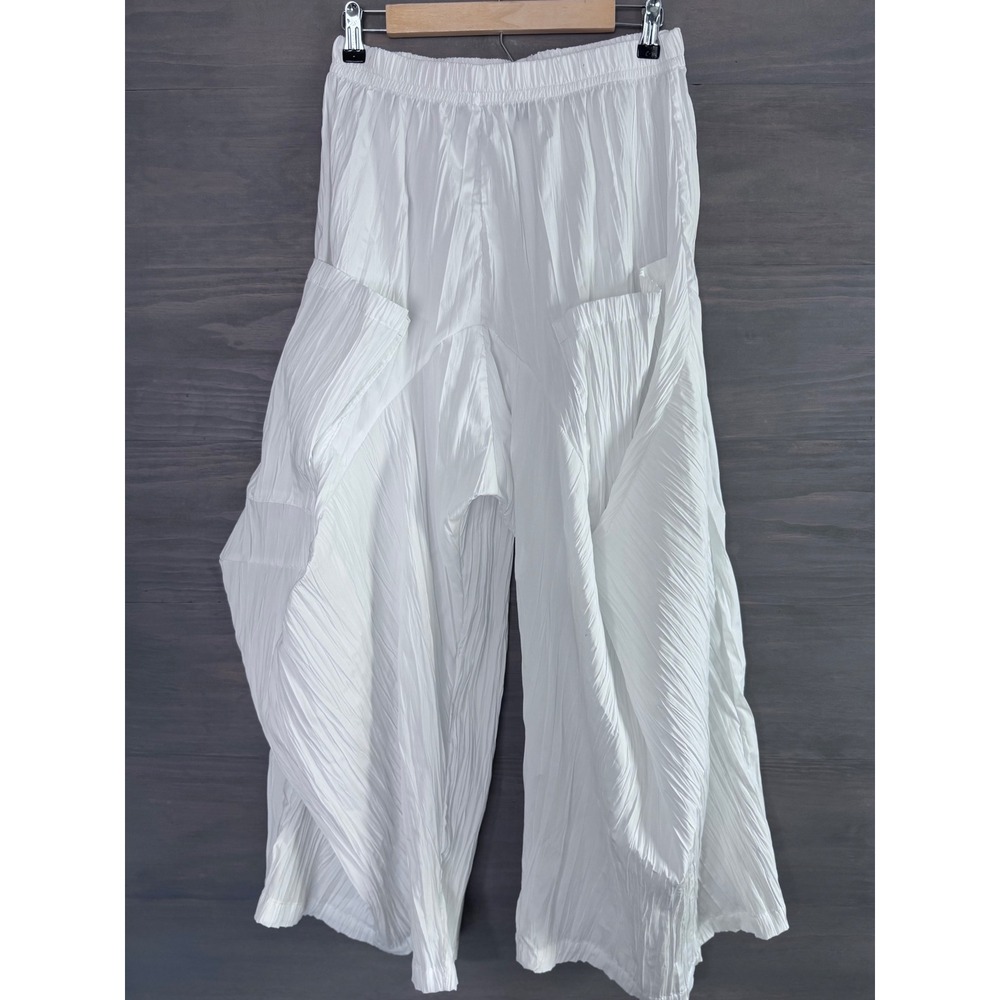 DRESS TO KILL Harem Wide Leg‎ Pant Barrel Latern Balloon Size 1 White Crinkle